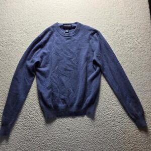 Davis & Squire Sweater Mens M Blue 100% Cashmere Crewneck Knit Pullover